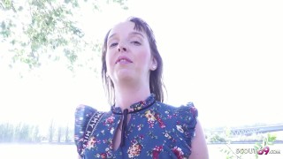 GERMAN SCOUT – Outdoor Casting Anal Sex with Mature Joana Intense caught by Police