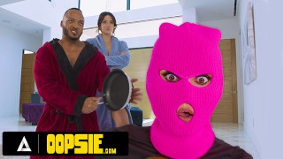 OOPSIE – Sneaky Trans Babe Korra Del Rio CAUGHT & DISCIPLINED With ROUGH THREESOME + FACIAL!