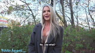 Public Agent – Mature UK teacher big tits MILF deepthroats thick cock fast hard fuck on lunch break