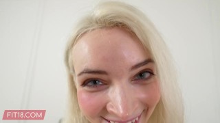 Fit18 – Amber Kawaii – Casting Tall Blonde German In White Bodysuit – 60FPS POV