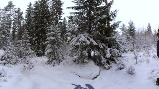 Sex in the winter forest while the snow is falling – RosenlundX – VR 360 – 5,7k 30fps